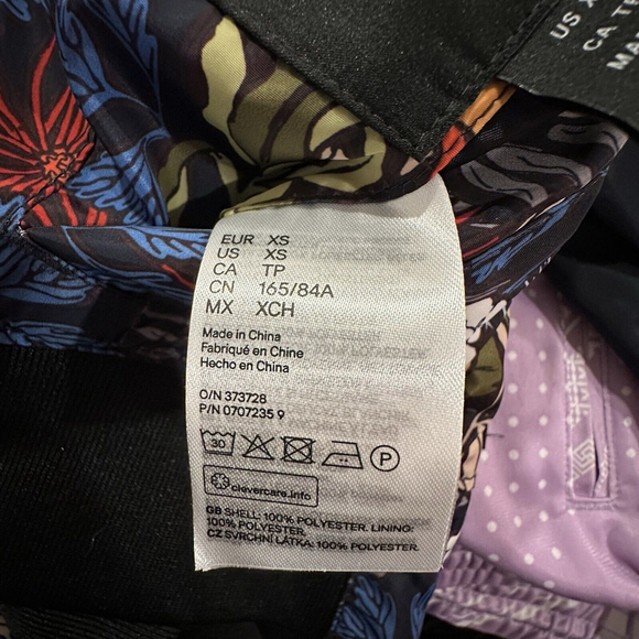 H&M Reversible Floral Nylon Track Jacket Women’s XS Multicolor Zip Lightweight - Picture 12 of 13